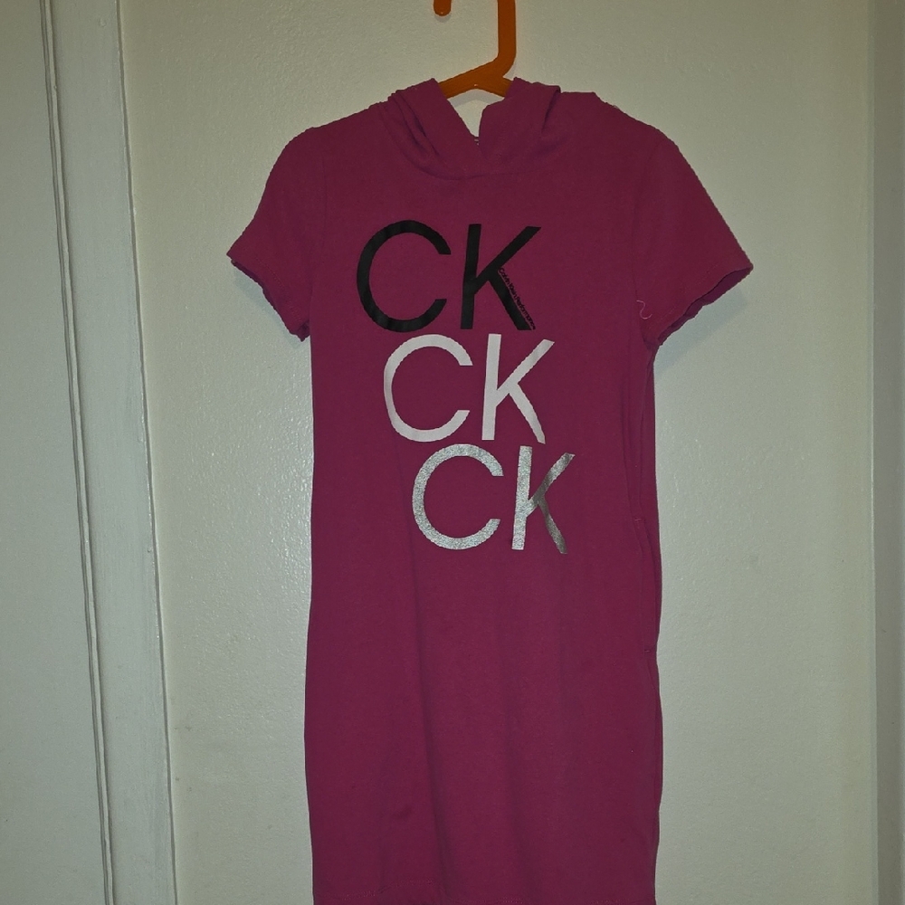 Calvin Klein Magenta Hooded Dress